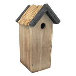 Geflammtem Holz mit schwarzem Dach & Stroh