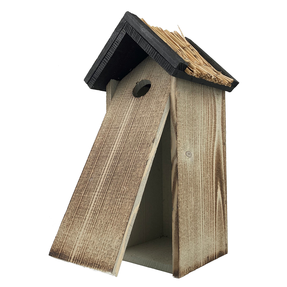 Geflammtem Holz mit schwarzem Dach & Stroh – Bild 2