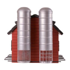 Voeder huis voor vogels in de vorm van een graanschuur achterkant